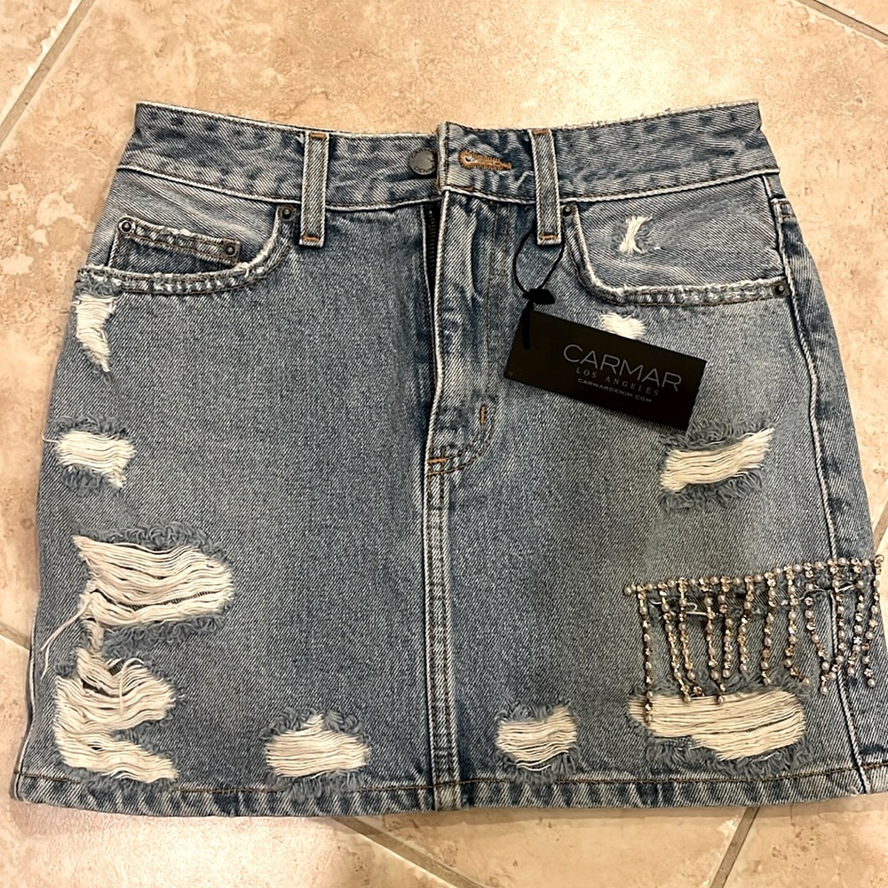 Carmar denim mini skirt
